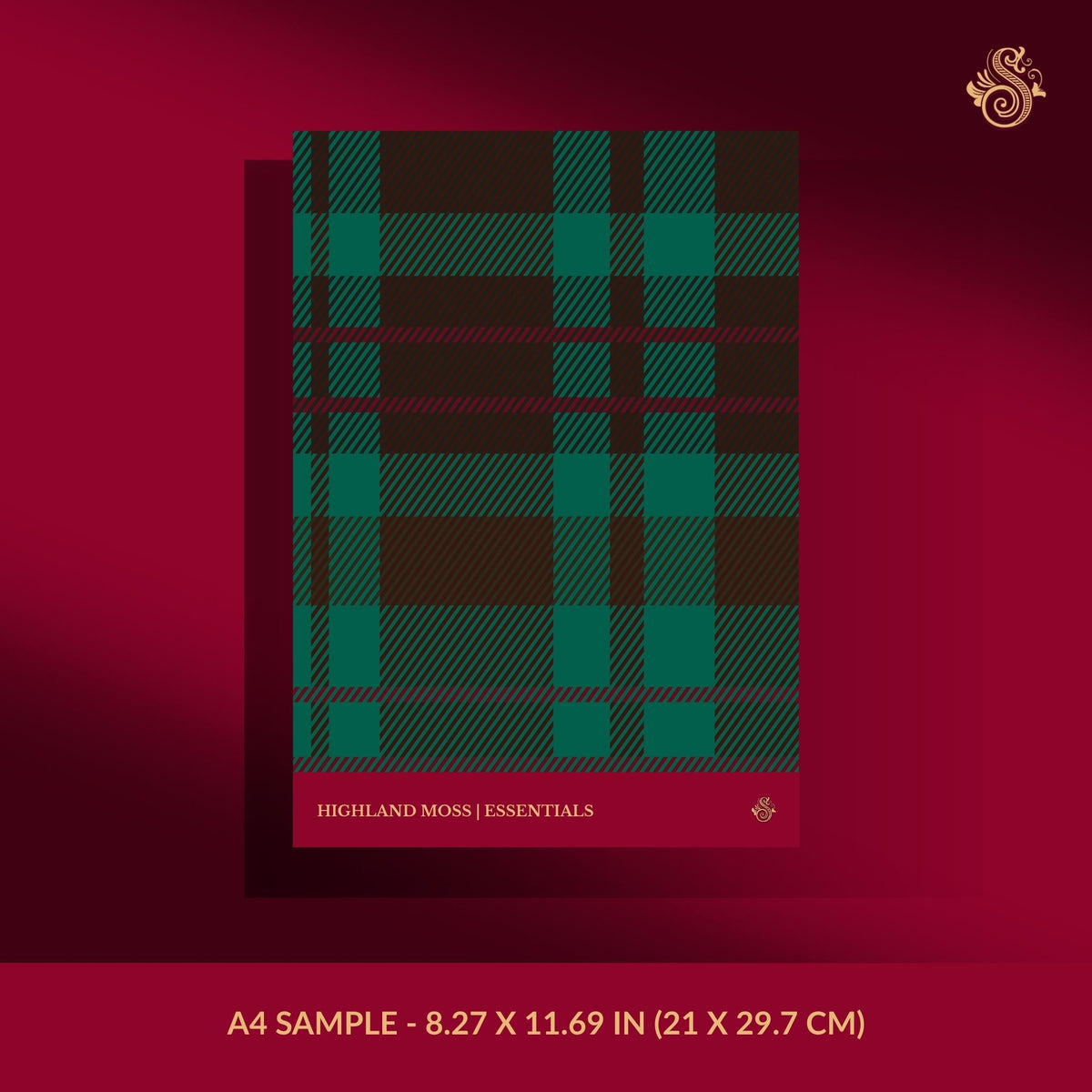 Green plaid wallpaper sample.