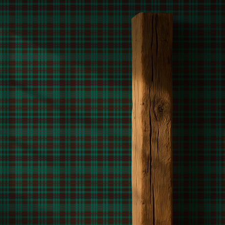 Classic Green, Peach, & Black Traditional Plaid Wallpaper {Highland Moss} Wallpaper Sckribbles