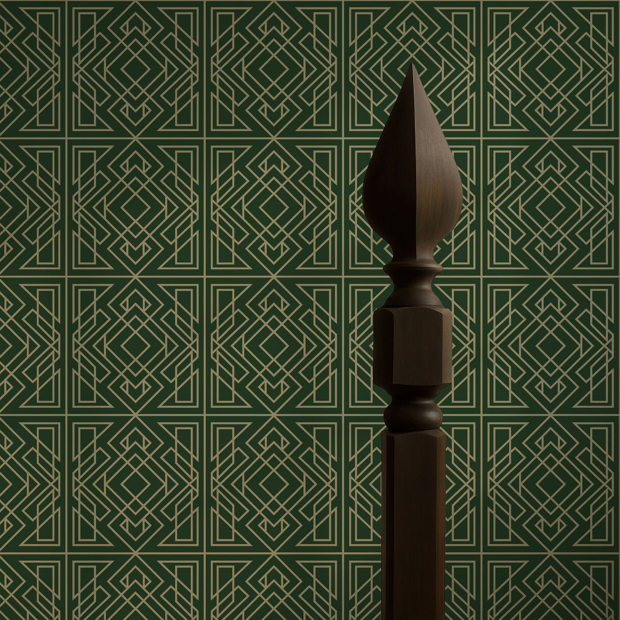 Crystalline Contours | Sophisticated Geometrical Luxury Art Deco Wallpaper