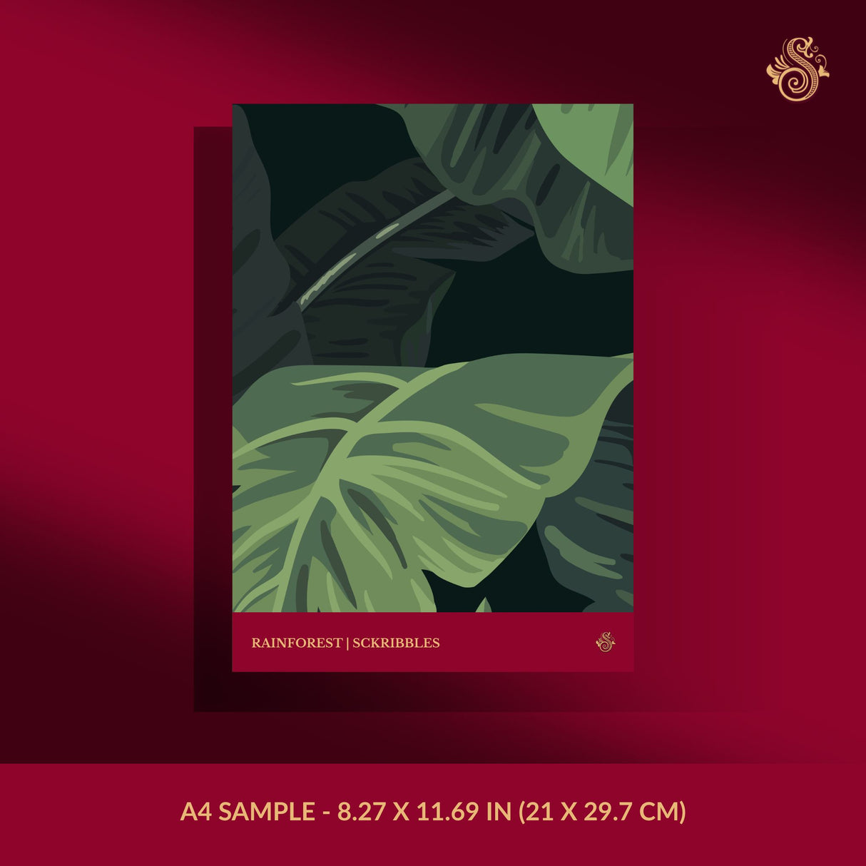 Green banana tree leaf wallpaper sample.