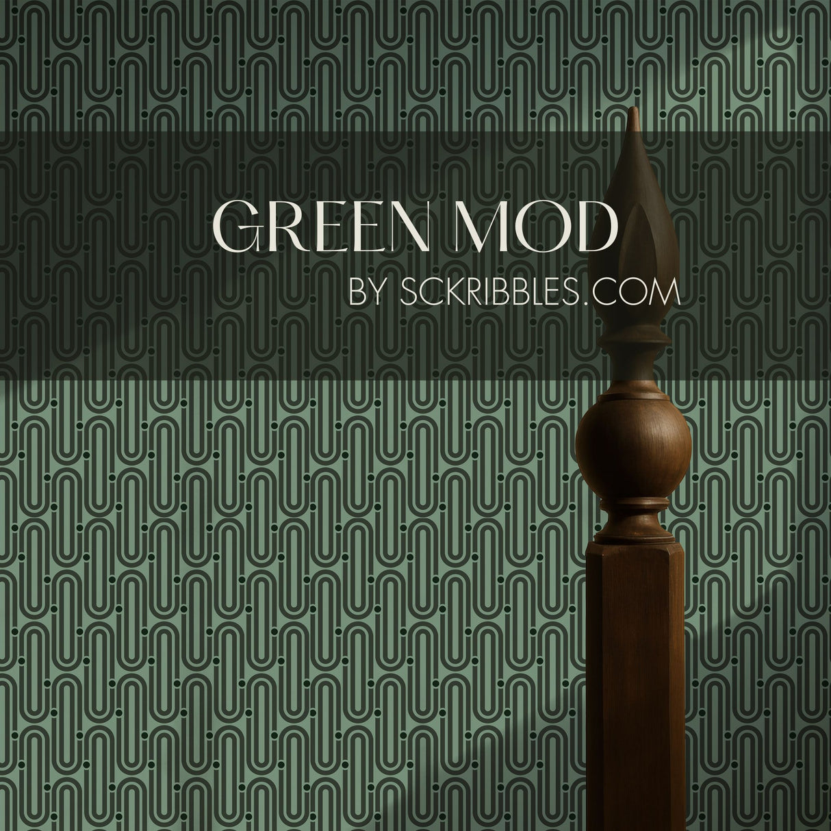 Deco Mod | Brown Geometrical Ellipse Art Deco Wallpaper