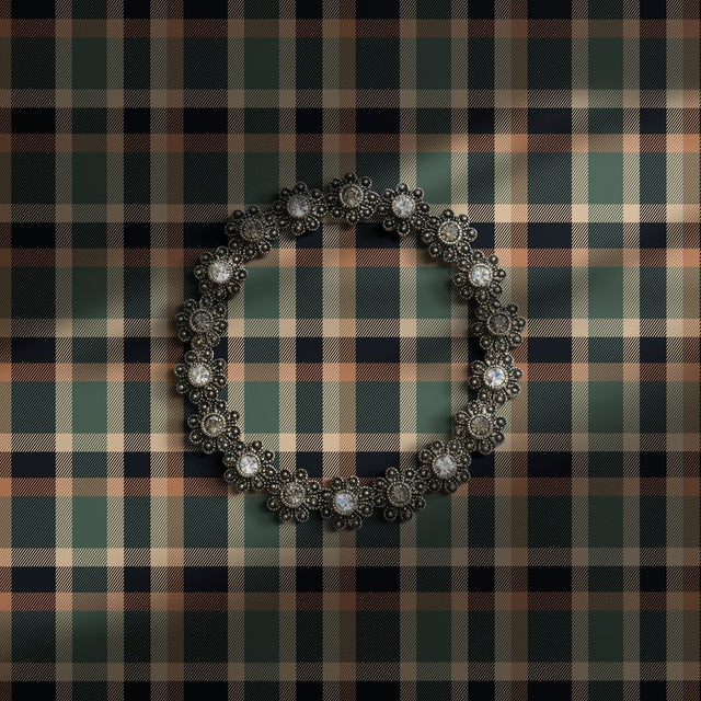 Green neutral plaid wallpaper.