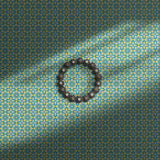 Green tile wallpaper.