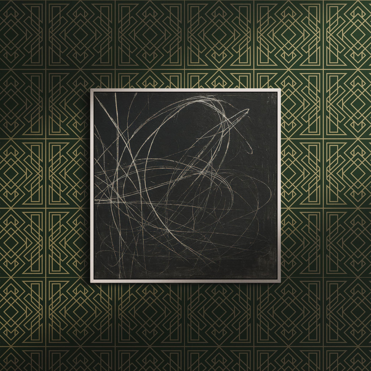 Crystalline Contours | Sophisticated Geometrical Luxury Art Deco Wallpaper