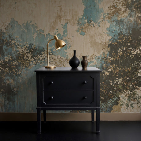 Grunge Weathered Rustic Floral Wallpaper Mural {Grunge Garden} Wallpaper Mural Sckribbles