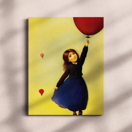 Bright Colorful Fun Wall Art Canvas {Girl with Balloon V2} Canvas Wall Art Sckribbles   