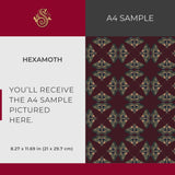 Moth Matrix | Moody Dark Academia Geometrical Moth Wallpaper Wallpaper Sckribbles Signature - Premium Non-Woven A4 Sample - 8.3 × 11.7 in (21 × 29.7 cm) HexaMoth
