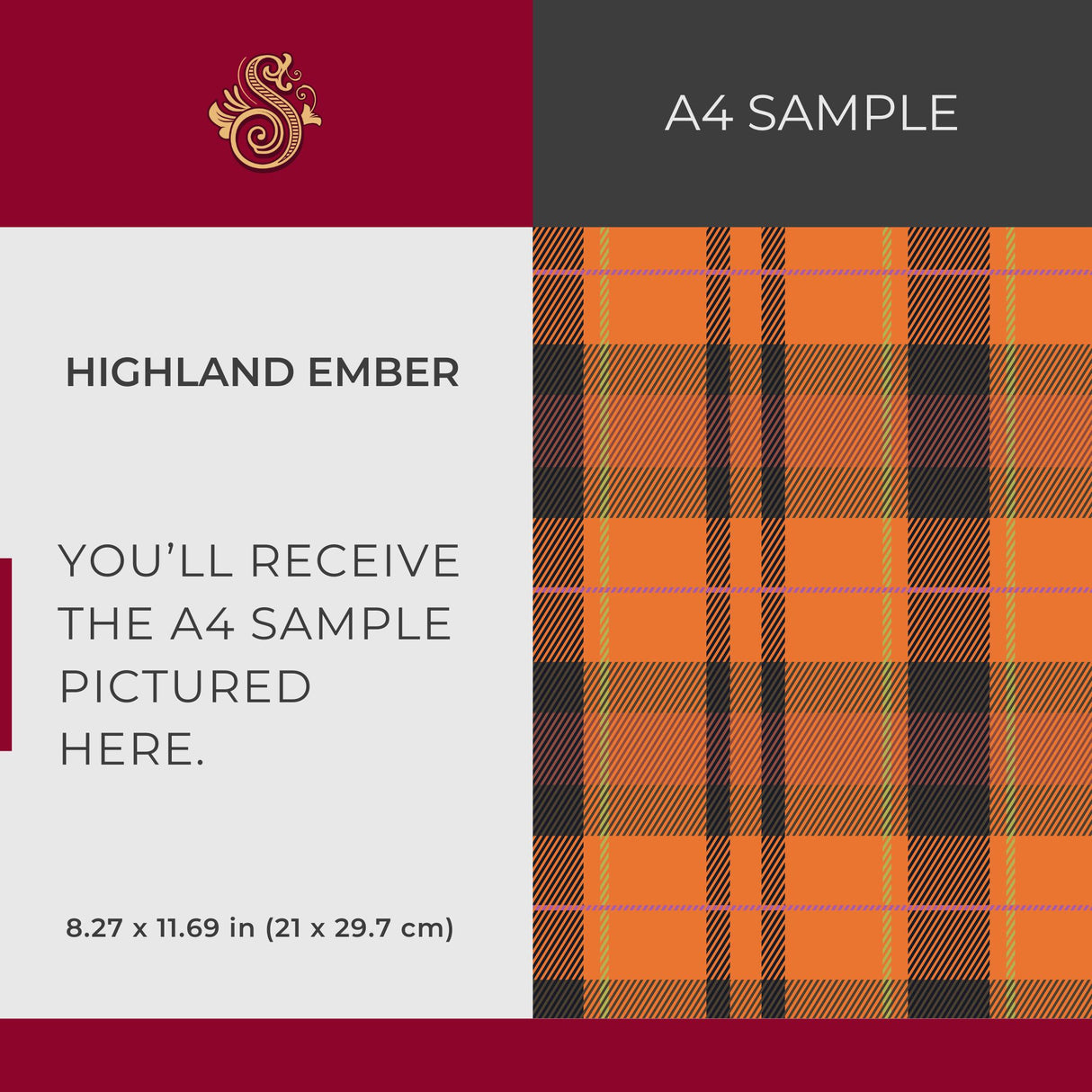Highland Ember | Bright Orange Maximalist Plaid Wallpaper