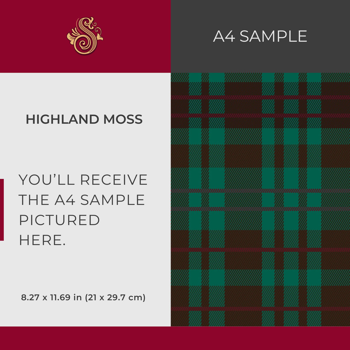 Highland Moss | Traditional Green, Brown, & Red Plaid Wallpaper