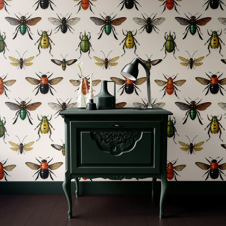 Fun Light Vintage Insect Wallpaper {Bug Motif} Wallpaper Sckribbles   