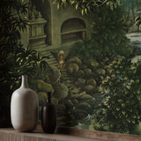 Green Moody Tropical Scenic Jungle Wallpaper Mural {Bali Bliss} Wallpaper Mural Sckribbles