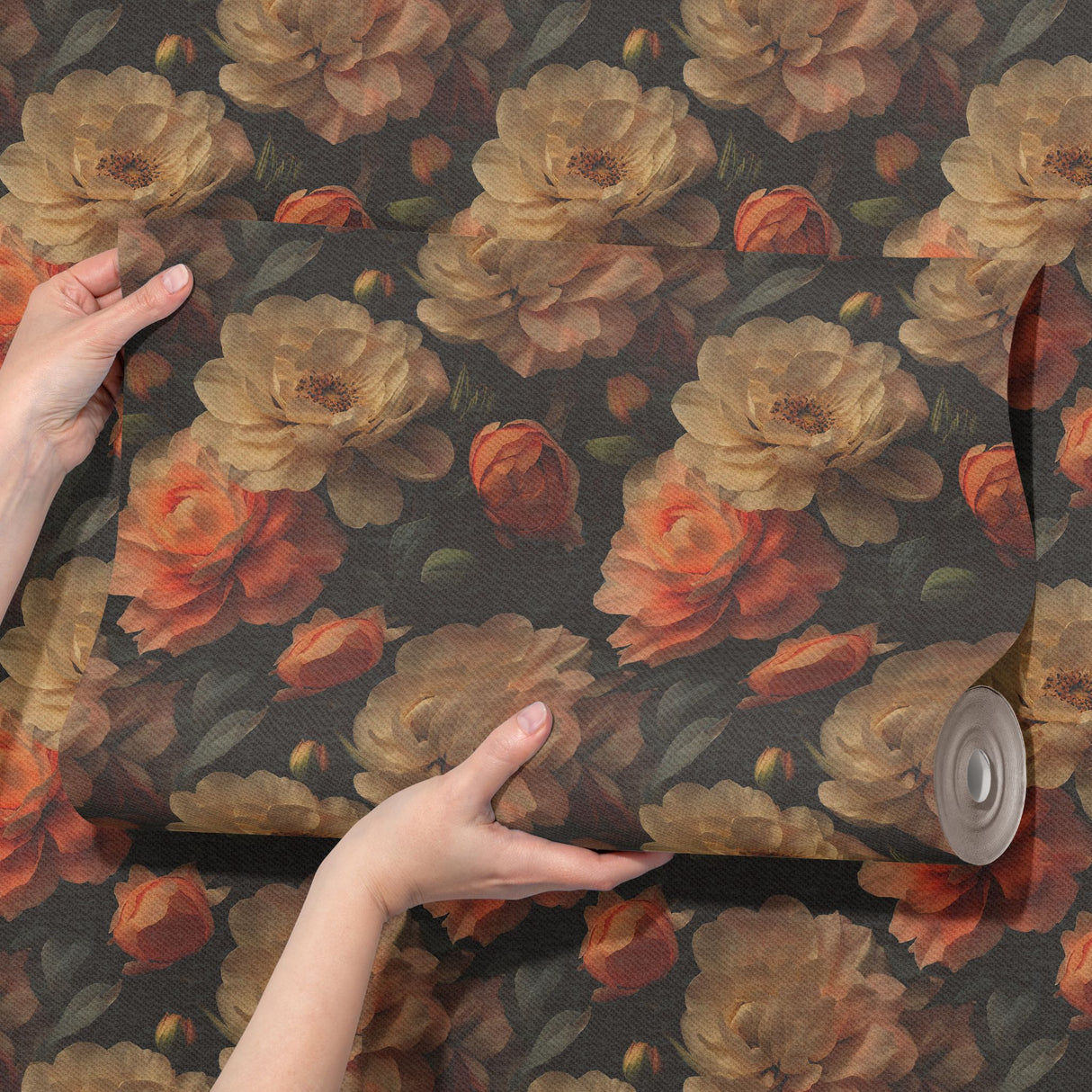 Moody Dramatic Large Floral Rose Wallpaper {Pretty Petals} Wallpaper Sckribbles