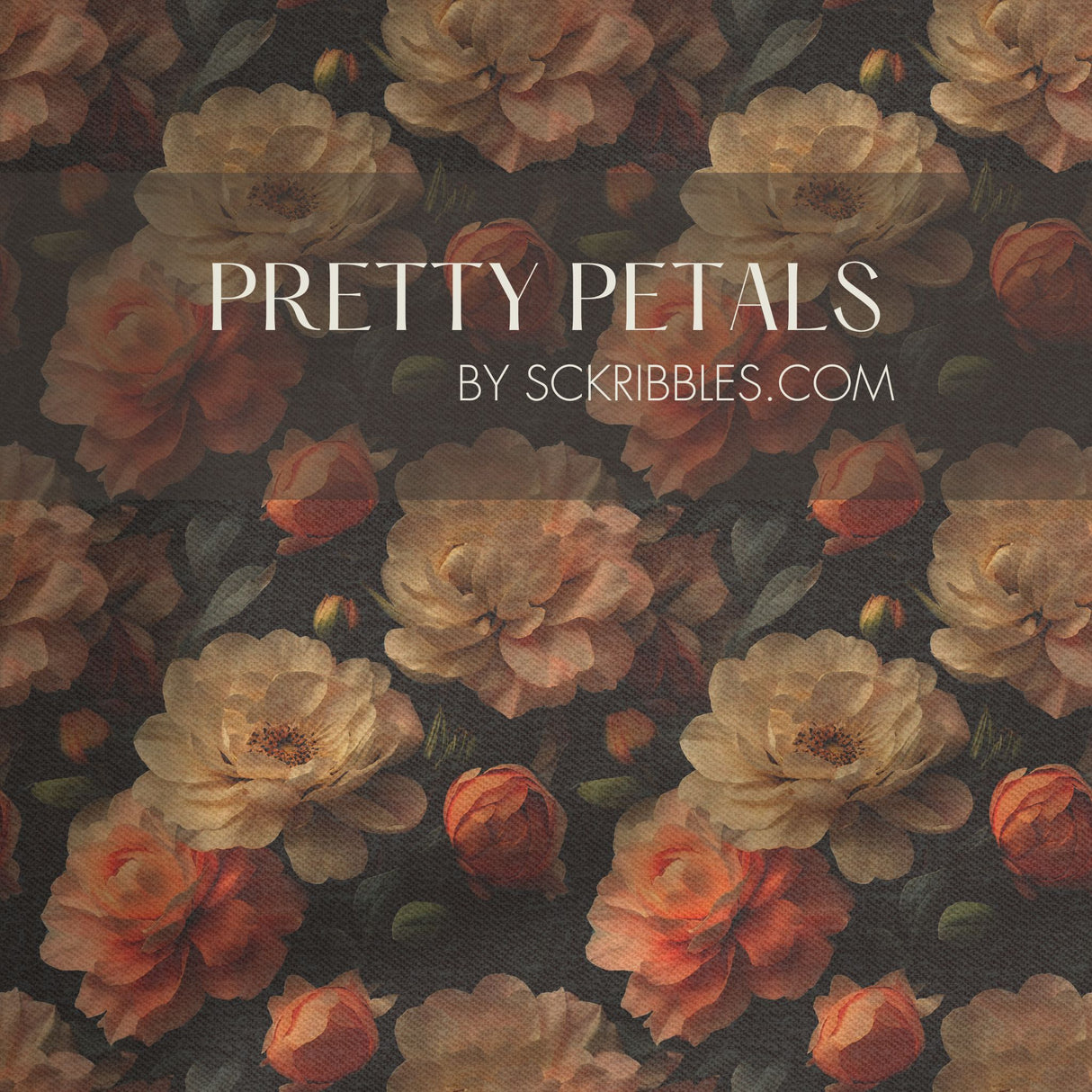 Moody Dramatic Large Floral Rose Wallpaper {Pretty Petals} Wallpaper Sckribbles