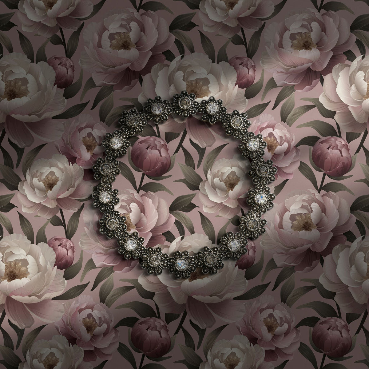 Large-scale pink peony wallpaper.