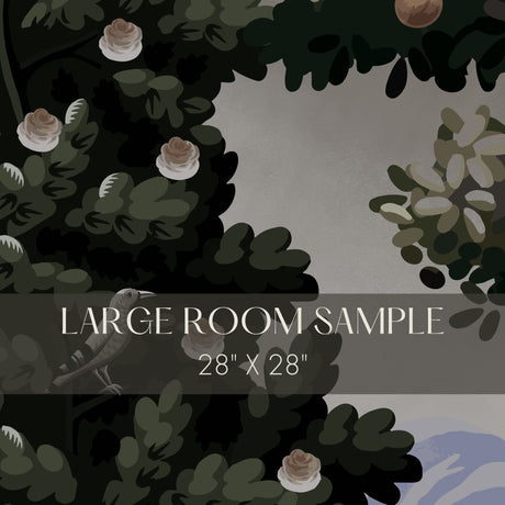 Moody Scenic Fruit Trees Landscape Wallpaper Mural {Wild Orchard} Wallpaper Mural Sckribbles Peel & Stick - (Budget) Large Room Sample - 28'' x 28'' / 71 x 71 cm