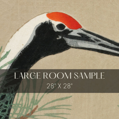 Vintage Traditional Japanese Crane Wallpaper Mural {Tsuru from Momoyogusa} Wallpaper Mural Sckribbles