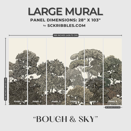 Scenic Trees Forest Landscape Wallpaper Mural {Bough & Sky} Wallpaper Mural Sckribbles