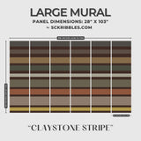 Dramatic Neutral Horizontal Striped Wallpaper Mural {Claystone Stripe} Wallpaper Mural Sckribbles Peel & Stick - (Budget) Large Room Mural - Full Set of Sheets (x6 Panels)