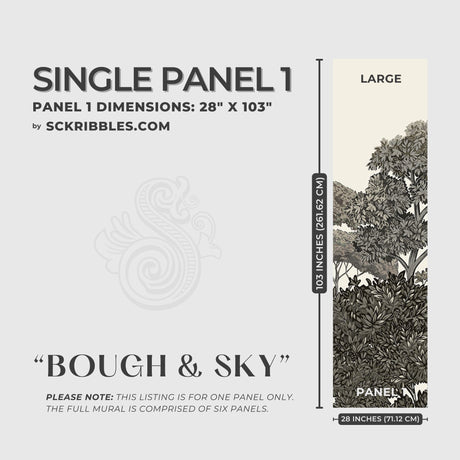 Scenic Trees Forest Landscape Wallpaper Mural {Bough & Sky} Wallpaper Mural Sckribbles