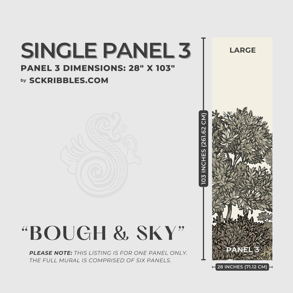 Scenic Trees Forest Landscape Wallpaper Mural {Bough & Sky} Wallpaper Mural Sckribbles