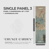 Grunge Weathered Rustic Floral Wallpaper Mural {Grunge Garden} Wallpaper Mural Sckribbles Peel & Stick - (Budget) x1 Sheet for Large Room (Panel 3) - 28" W x 103" H / 71 cm x 261 cm
