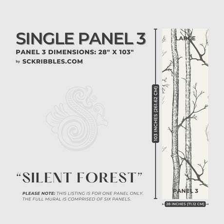 Scenic Landscape Birch Tree Wallpaper Mural {Silent Forest} Wallpaper Mural Sckribbles