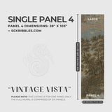 English Scenic Landscape Wallpaper Mural {Vintage Vista} Wallpaper Mural Sckribbles Peel & Stick - (Budget) x1 Sheet for Large Room (Panel 4) - 28" W x 103" H / 71 cm x 261 cm