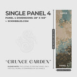 Grunge Weathered Rustic Floral Wallpaper Mural {Grunge Garden} Wallpaper Mural Sckribbles Peel & Stick - (Budget) x1 Sheet for Large Room (Panel 4) - 28" W x 103" H / 71 cm x 261 cm