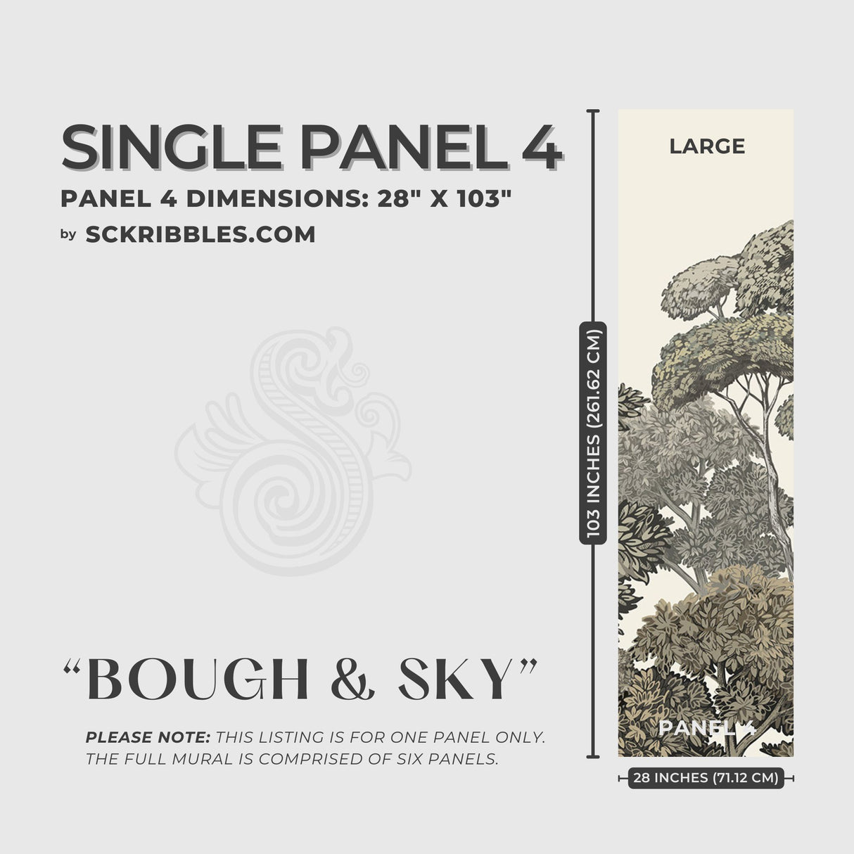 Scenic Trees Forest Landscape Wallpaper Mural {Bough & Sky} Wallpaper Mural Sckribbles