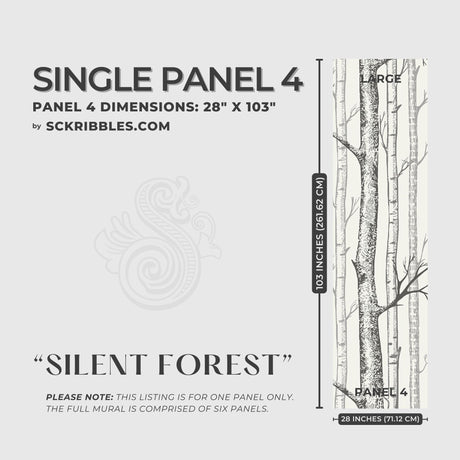 Scenic Landscape Birch Tree Wallpaper Mural {Silent Forest} Wallpaper Mural Sckribbles