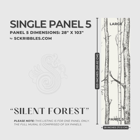 Scenic Landscape Birch Tree Wallpaper Mural {Silent Forest} Wallpaper Mural Sckribbles