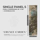 Grunge Weathered Rustic Floral Wallpaper Mural {Grunge Garden} Wallpaper Mural Sckribbles Peel & Stick - (Budget) x1 Sheet for Large Room (Panel 5) - 28" W x 103" H / 71 cm x 261 cm