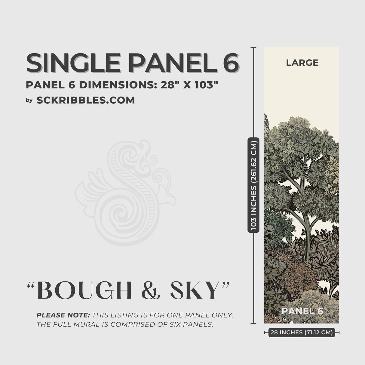 Scenic Trees Forest Landscape Wallpaper Mural {Bough & Sky} Wallpaper Mural Sckribbles