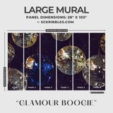 Dark Moody Disco Glam Mirrorball Wallpaper Mural {Glamour Boogie} Wallpaper Mural Sckribbles