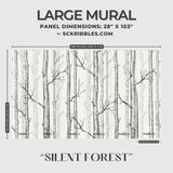Scenic Landscape Birch Tree Wallpaper Mural {Silent Forest} Wallpaper Mural Sckribbles