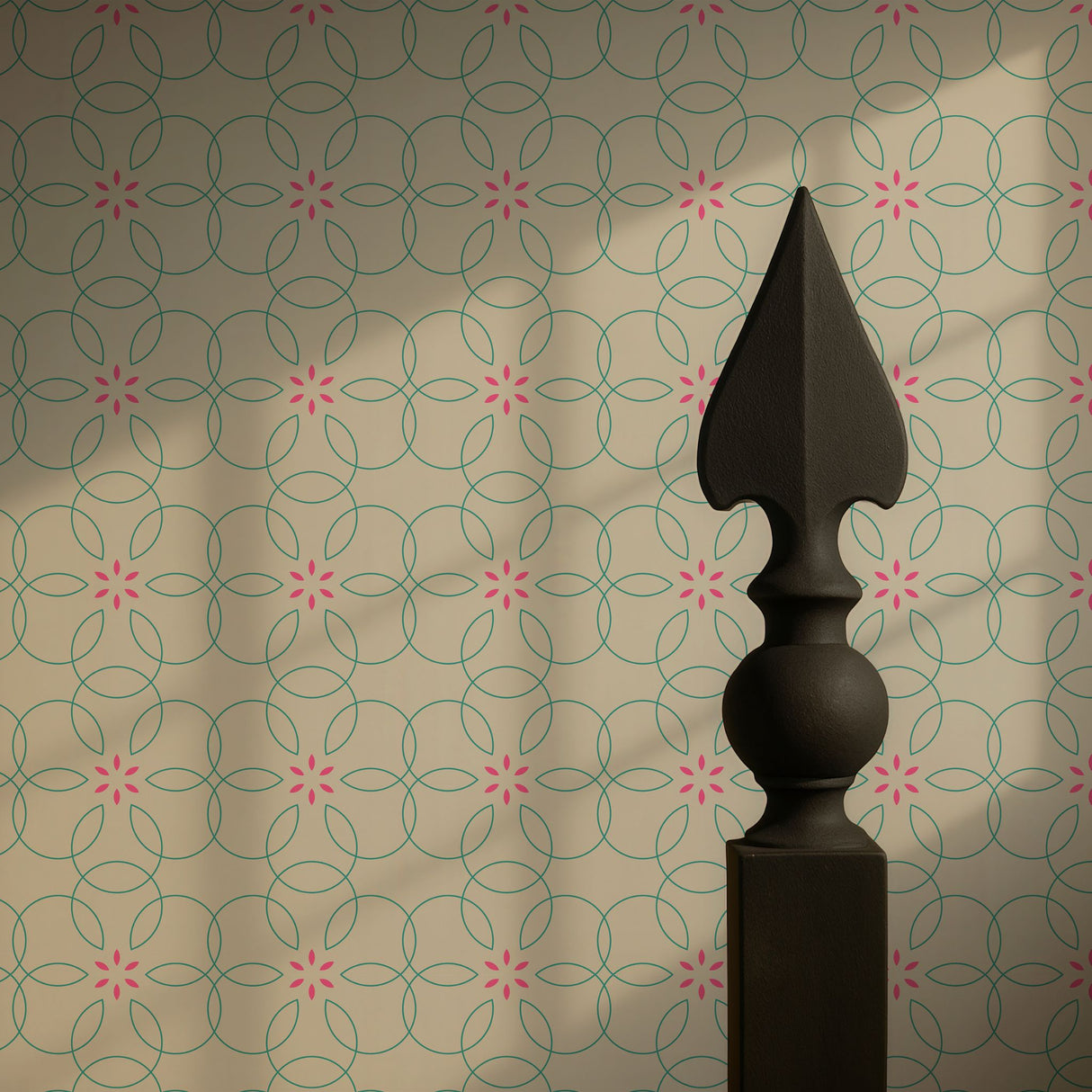 Bloomatrix | Geometrical Floral Retro Wallpaper Wallpaper Sckribbles
