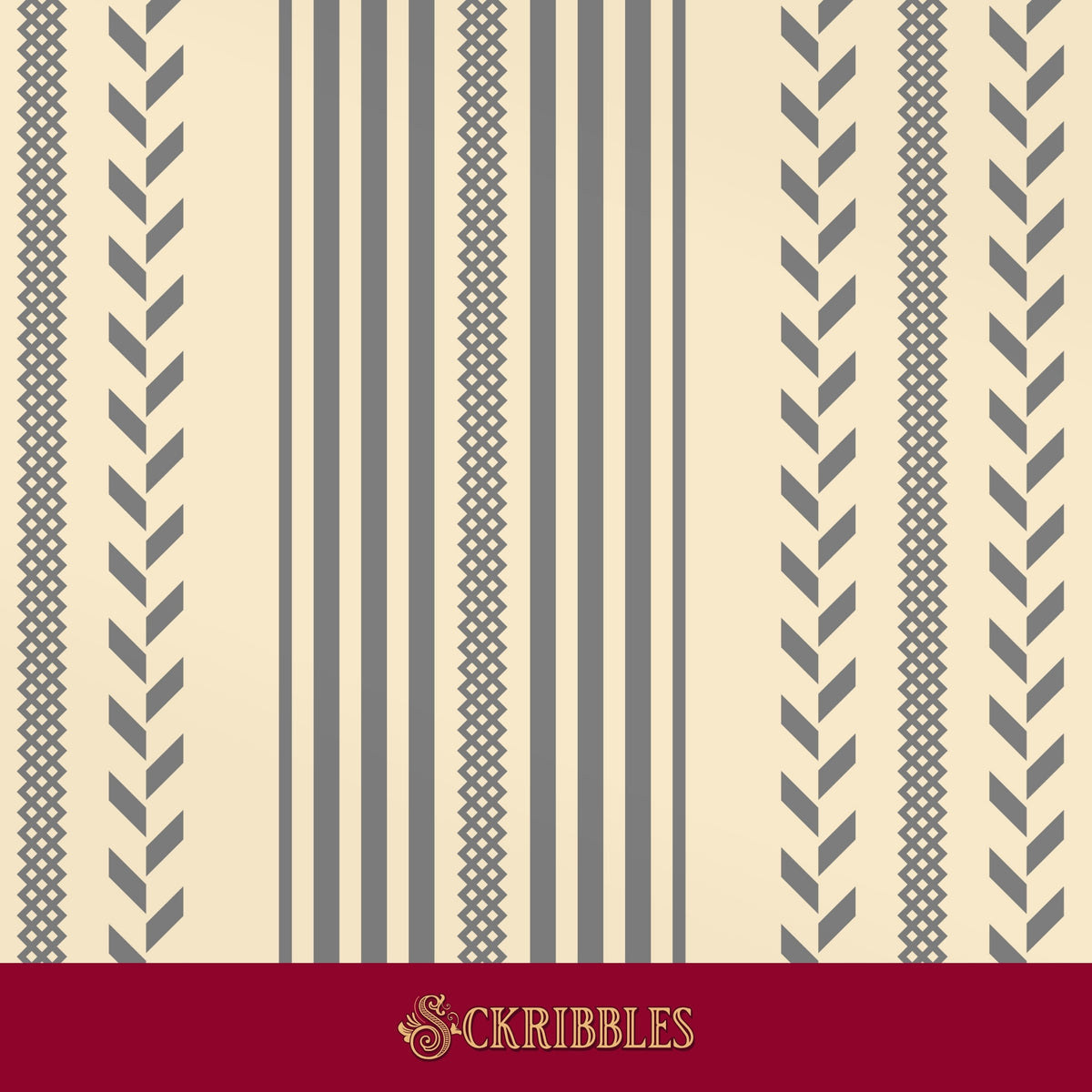 Light yellow and gray striped wallpaper.