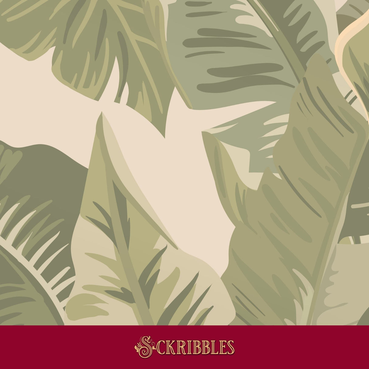 Light green tropical jungle wallpaper.