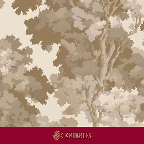 Light neutral-toned sepia tree wallpaper.