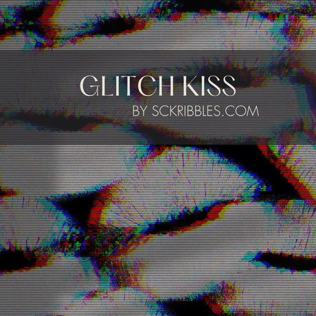 Cool Edgy Bold Lipstick Kisses Wallpaper Mural {Glitch Kiss} Wallpaper Mural Sckribbles