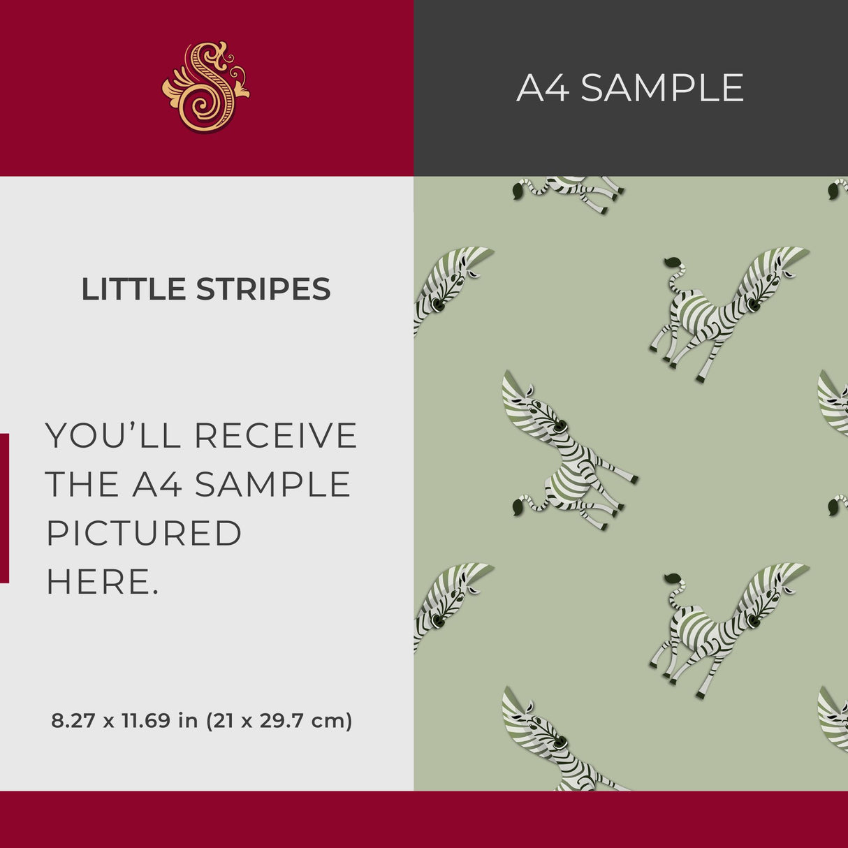 Little Stripes | Cute Light Green Zebra Children's Room Wallpaper