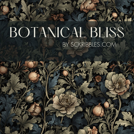 Dark Moody Floral Garden Wallpaper {Botanical Bliss} Wallpaper Sckribbles