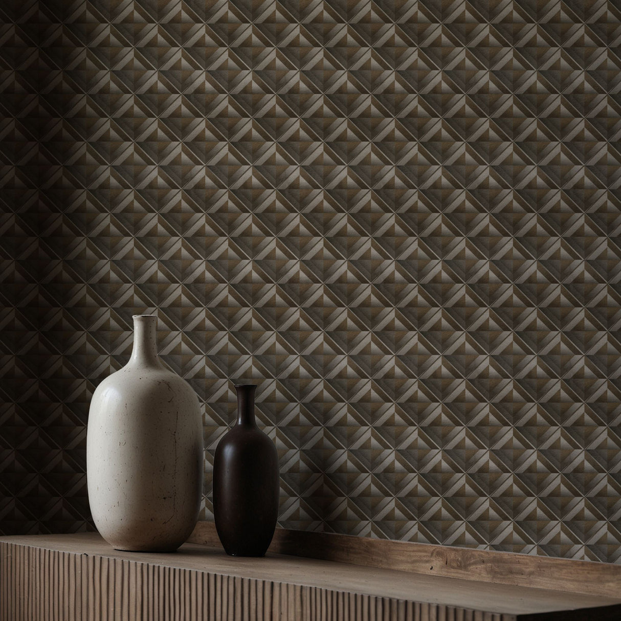 Neutral Dimensional Geometrical Masculine Men's Wallpaper {Boxform} Wallpaper Sckribbles