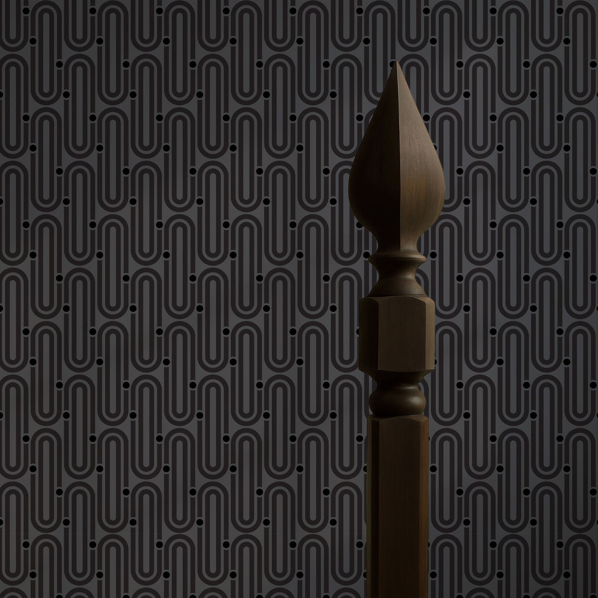 Deco Mod | Brown Geometrical Ellipse Art Deco Wallpaper