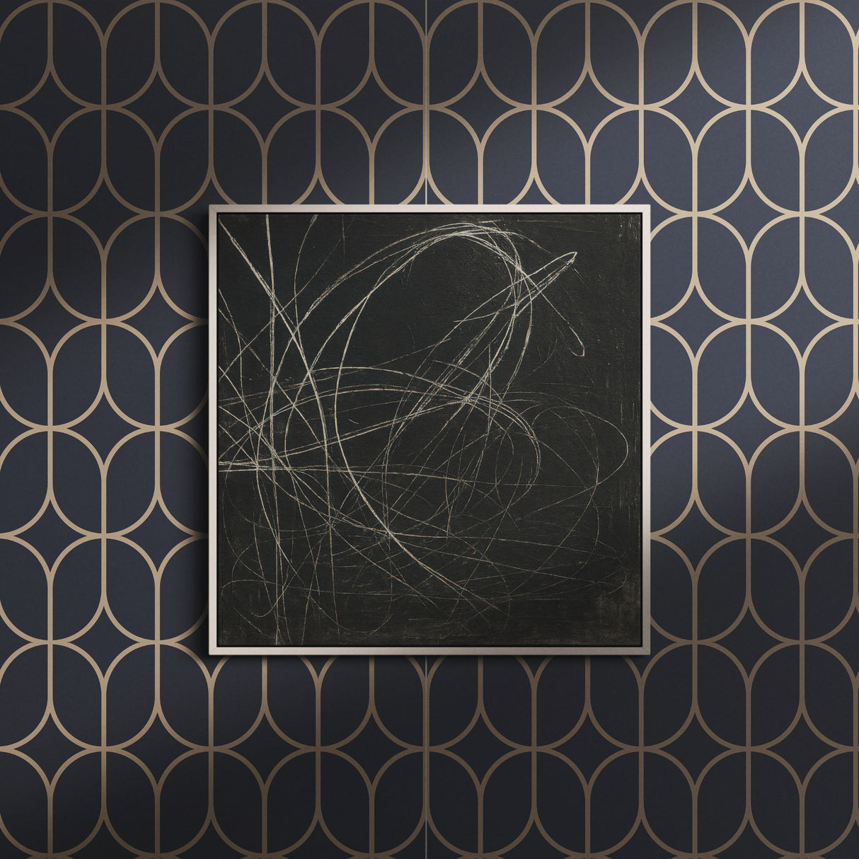 Oblong Intersect | Elegant Classic Geometrical Art Deco Wallpaper Wallpaper Sckribbles
