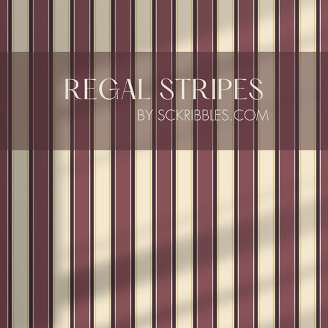 Sophisticated Classic Mauve & Cream Striped Wallpaper {Regal Stripes} Wallpaper Sckribbles