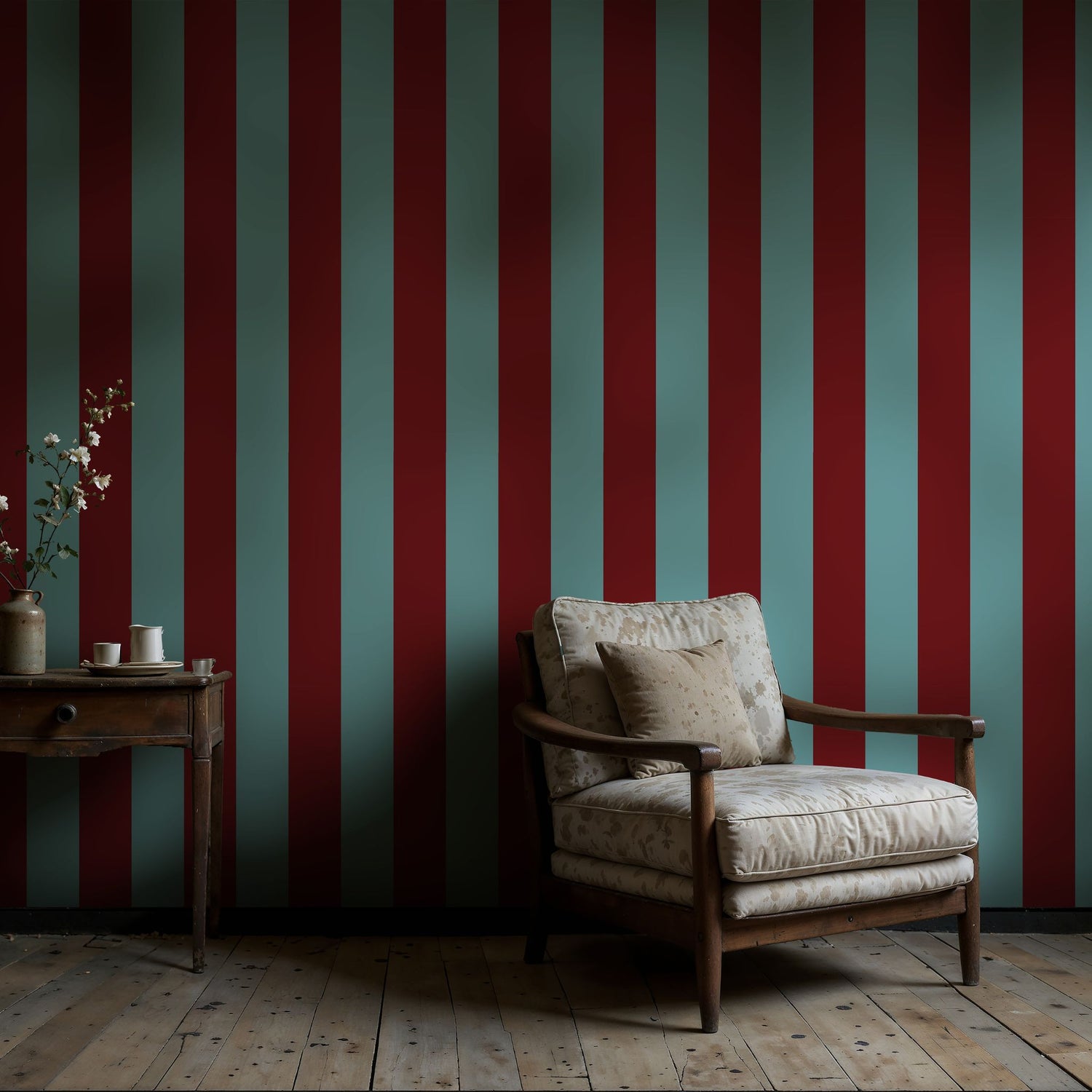 Circus Stripes | Bold Bright Colorful Vertical Striped Wallpaper Wallpaper Sckribbles