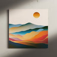 Boho Mountains & Sun Landscape Canvas Wall Art {Bohemian View} Canvas Wall Art Sckribbles   