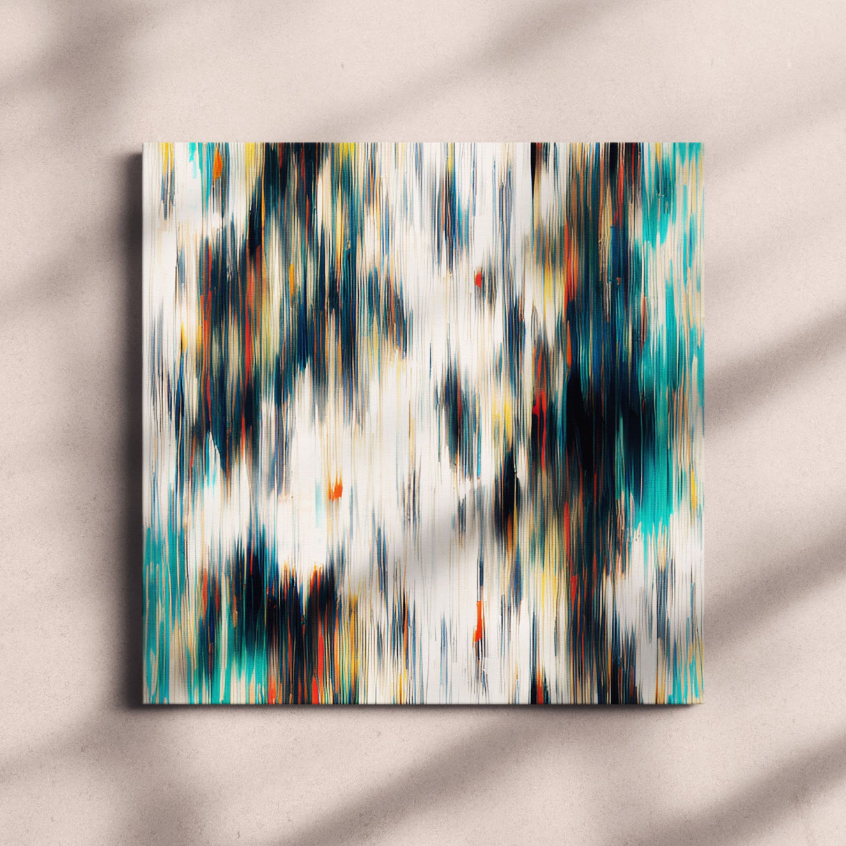 Abstract Teal, Black, and White Wall Art Canvas {Blurred Lines} Canvas Wall Art Sckribbles   