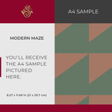 Modern Maze | Bold Green & Mocha Brown Geometrical Wallpaper